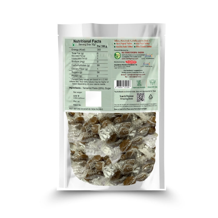 Nutriefoods Imli Toffee (Tamarind Toffee), 100% Natural Product | No Added Additives | Tangy Sweet & Sour Taste (350gm)