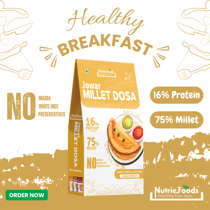 Instant Jowar Millet Dosa Mix, 0% Maida, 0% Besan, Made with Pure Millets, Kid Friendly (Pack of 1 - 200gm)