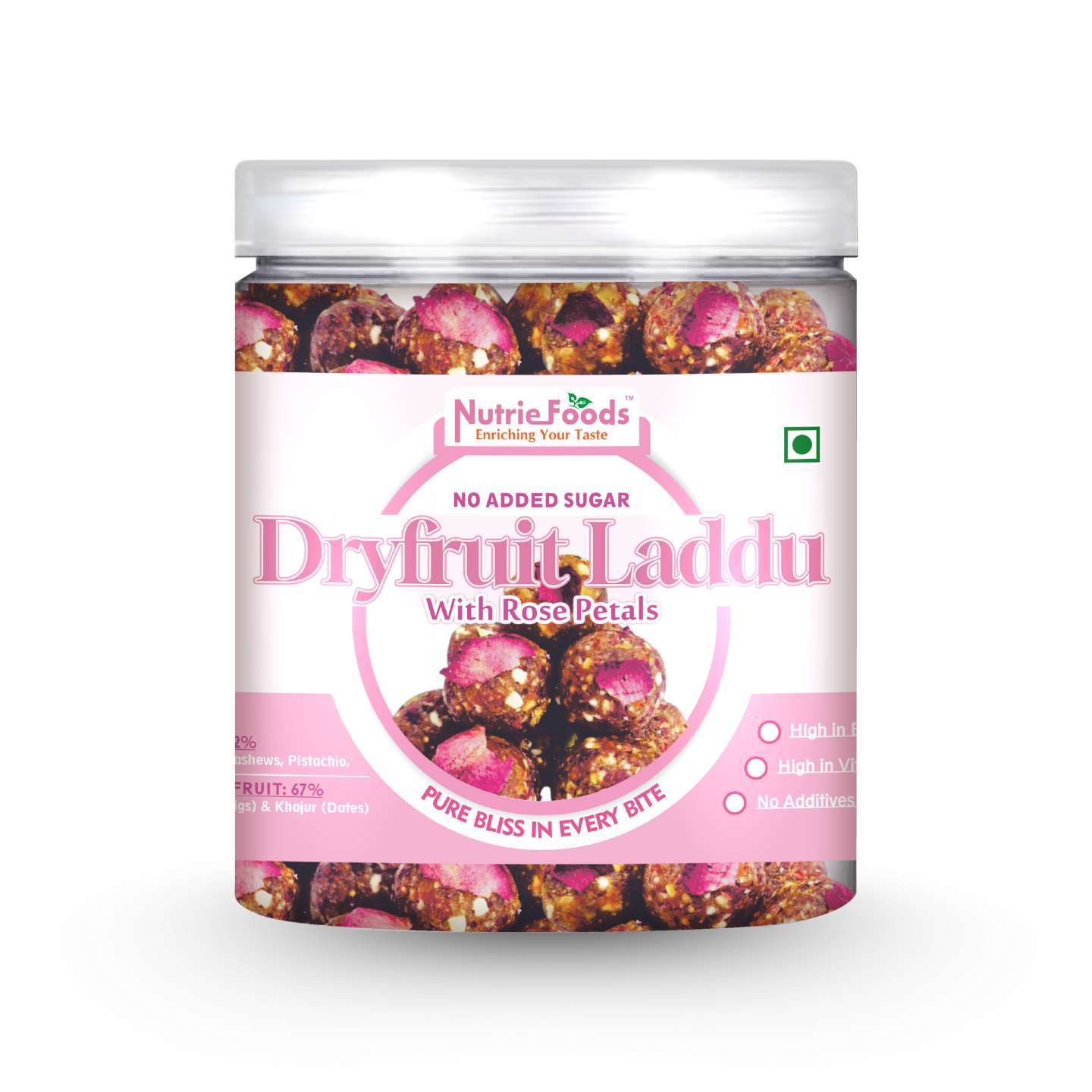 Nutriefoods Dry Fruit Laddu With Anjeer (Figs) And Khajur(Dates) | No Added Sugar (250Gm)