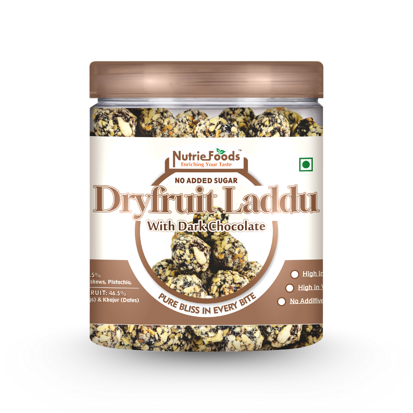 Nutriefoods Dry Fruit Laddu With Anjeer (Figs) And Khajur(Dates) | No Added Sugar (250Gm)
