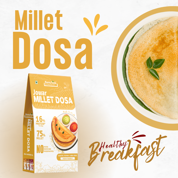Instant Jowar Millet Dosa Mix, 0% Maida, 0% Besan, Made with Pure Millets, Kid Friendly (Pack of 1 - 200gm)