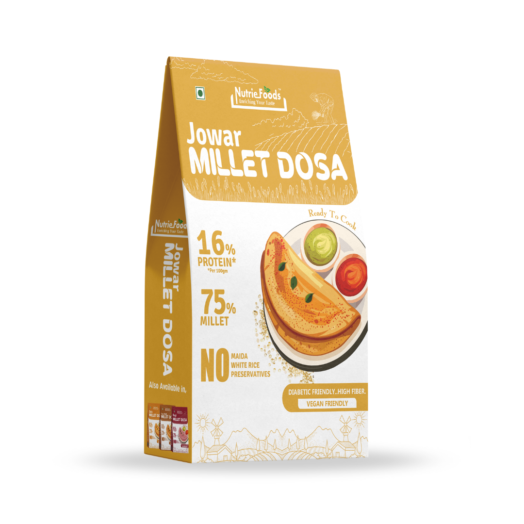 Instant Jowar Millet Dosa Mix, 0% Maida, 0% Besan, Made with Pure Millets, Kid Friendly (Pack of 1 - 200gm)