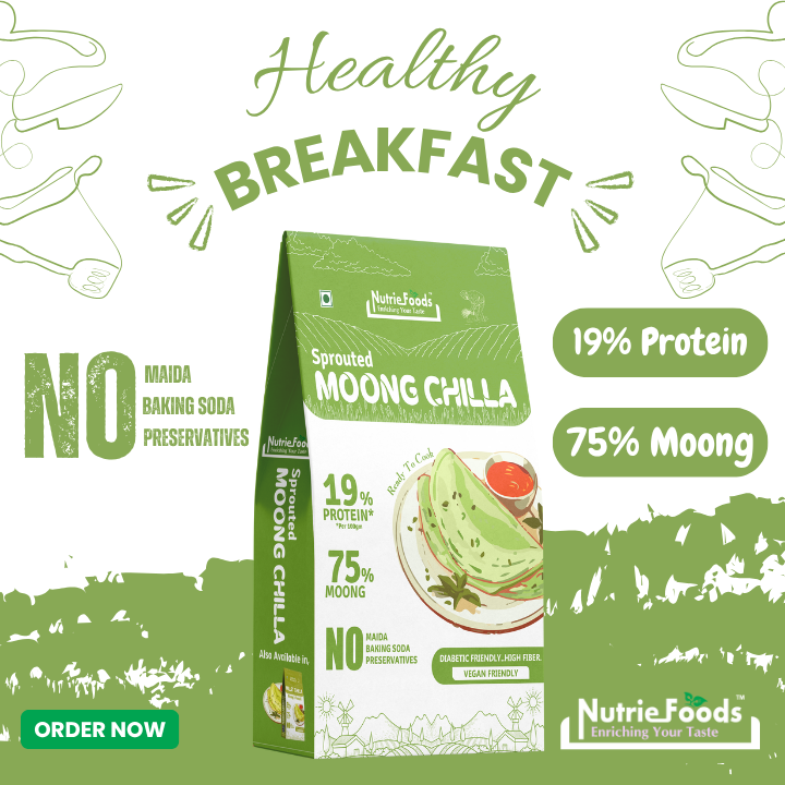 Instant Sprouted Moong Chiila Mix, 0% Maida, 0% Besan, Made with Pure Millets, Kid Friendly (Pack of 1 - 150gm)