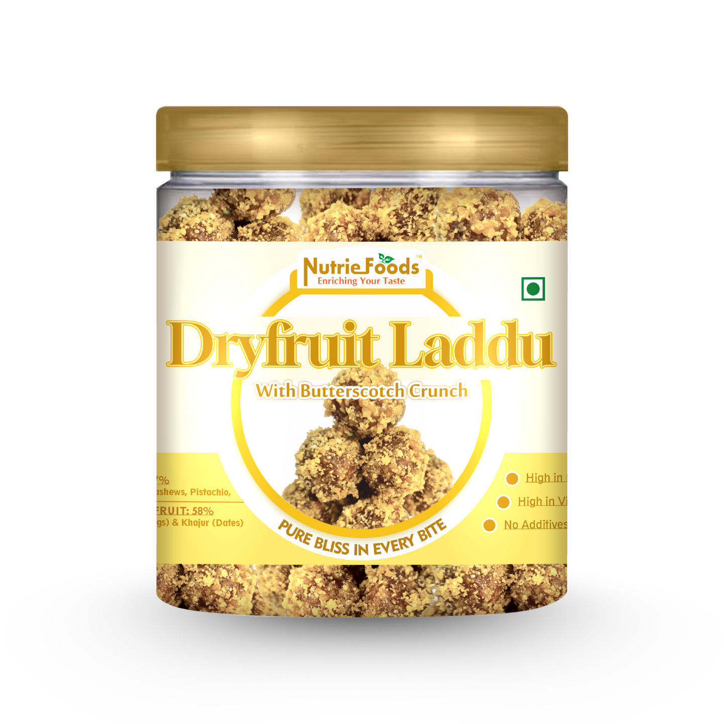 Nutriefoods Dry Fruit Laddu With Anjeer (Figs) And Khajur(Dates) | No Added Sugar (250Gm)