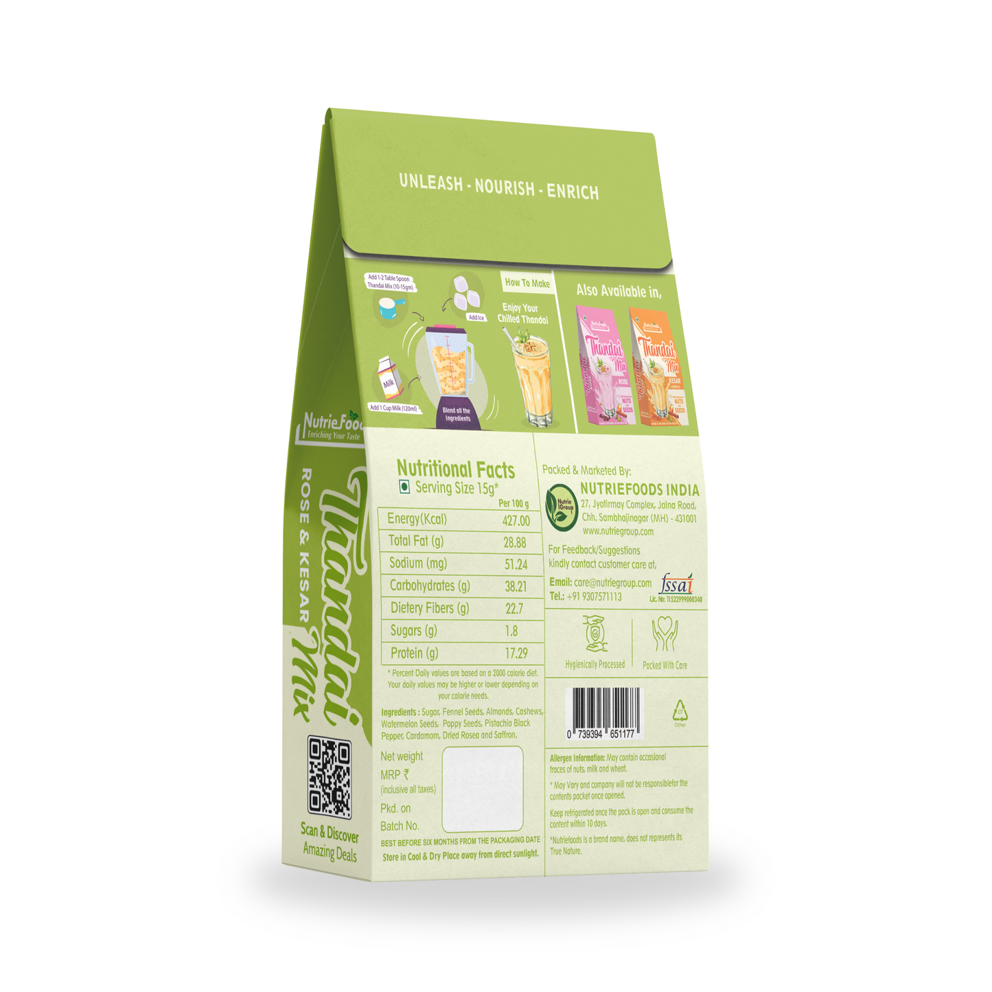 Thandai Mix- No Added Sugar | Instant Thandai Powder | With Goodness of Nuts and Seeds 200gm