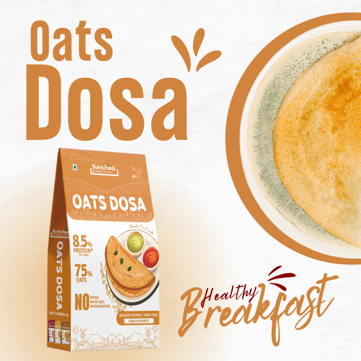 Instant Oats Dosa Mix, 0% Maida, 0% Besan, Made with Pure Millets, Kid Friendly (Pack of 1 - 200gm)