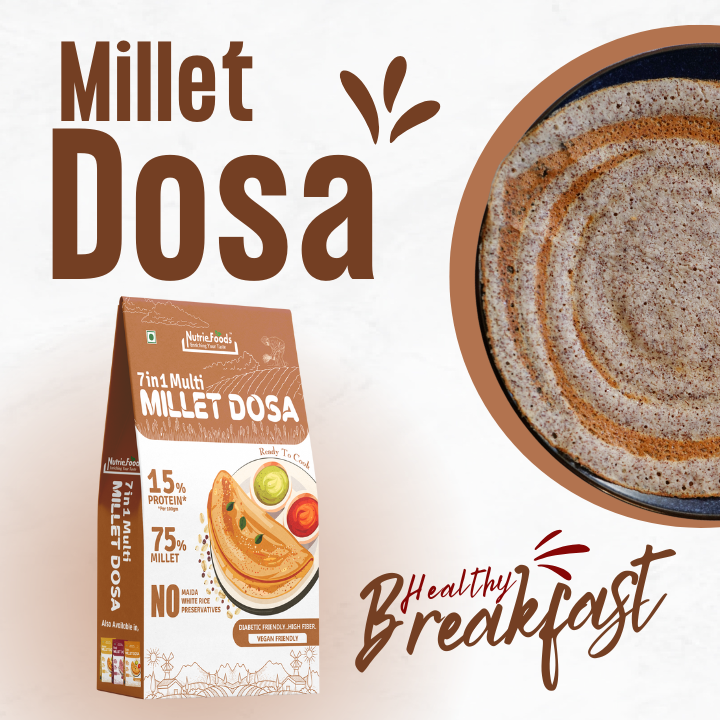 Instant 7 in 1 Millet Dosa, 0% Maida, 0% Besan, Made with Pure Millets, Kid Friendly (Pack of 1-200gm)