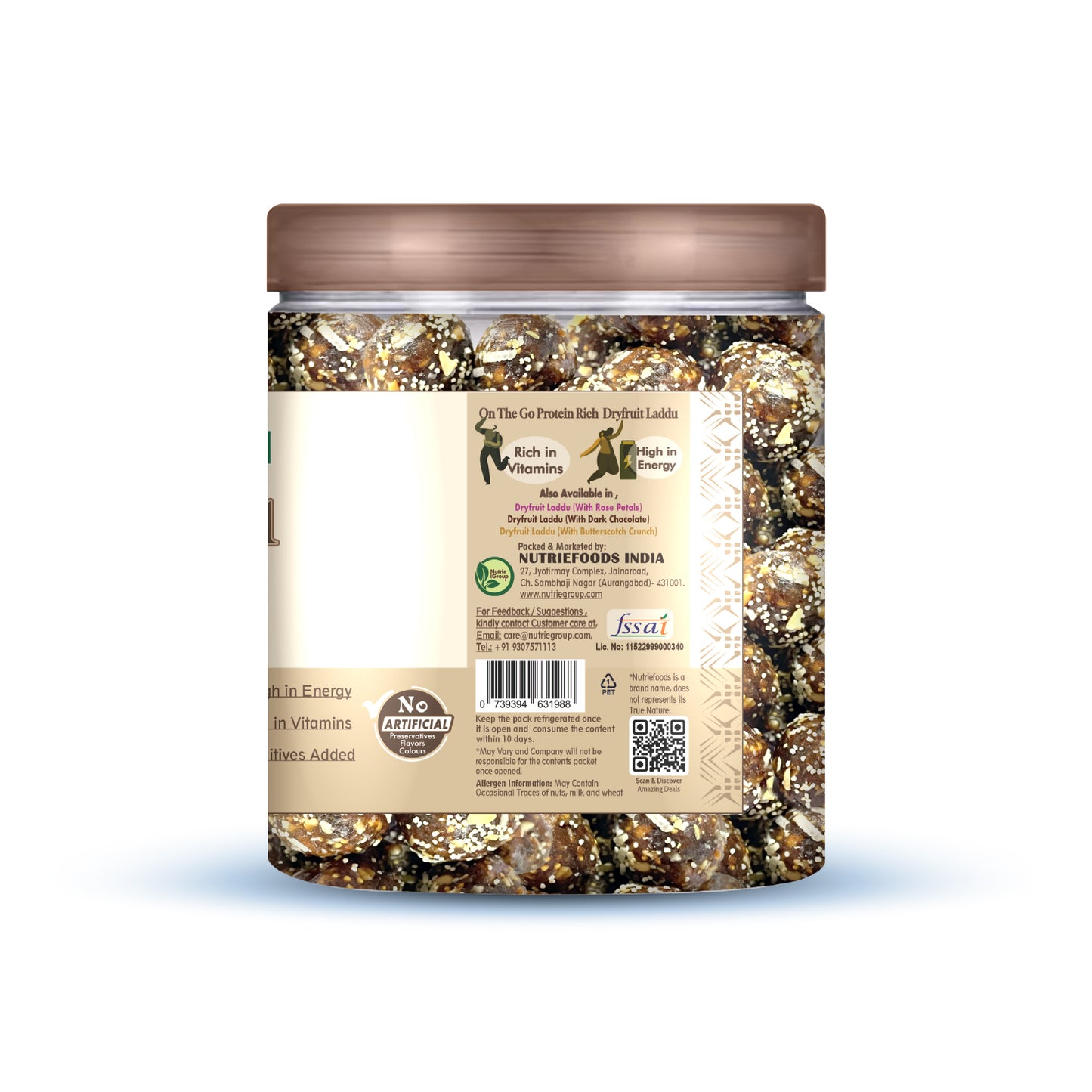 Nutriefoods Dry Fruit Laddu With Anjeer (Figs) And Khajur(Dates) | No Added Sugar (250Gm)