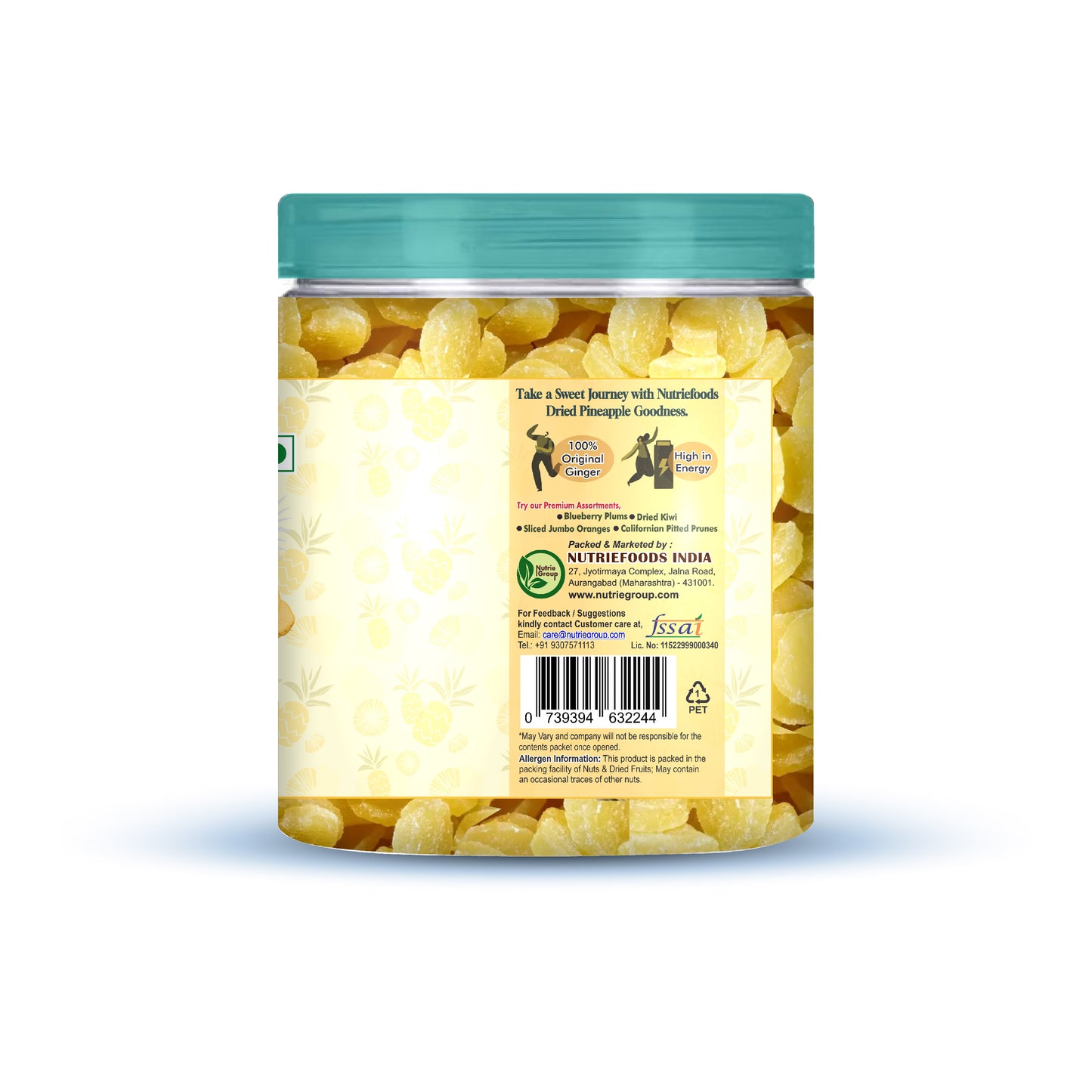 Nutriefoods Tasty Pineapple Bites | Sweet & Sour | 100% Natural, No Additives Added | Pineapple Candy | Original Flavor (250g)