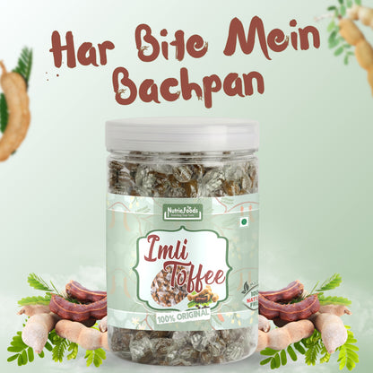 Nutriefoods Imli Toffee (Tamarind Toffee), 100% Natural Product | No Added Additives | Tangy Sweet & Sour Taste (350gm)