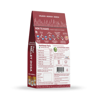 Instant Ragi Millet Dosa Mix, 0% Maida, 0% Besan, Made with Pure Millets, Kid Friendly (Pack of 1 - 200gm)