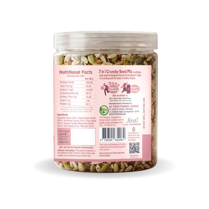 7 in 1 Seed Mix | Roasted in Himalayan Pink Salt | Nutritious, Crunchy & Roasted