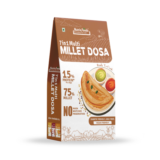 Instant 7 in 1 Millet Dosa, 0% Maida, 0% Besan, Made with Pure Millets, Kid Friendly (Pack of 1-200gm)