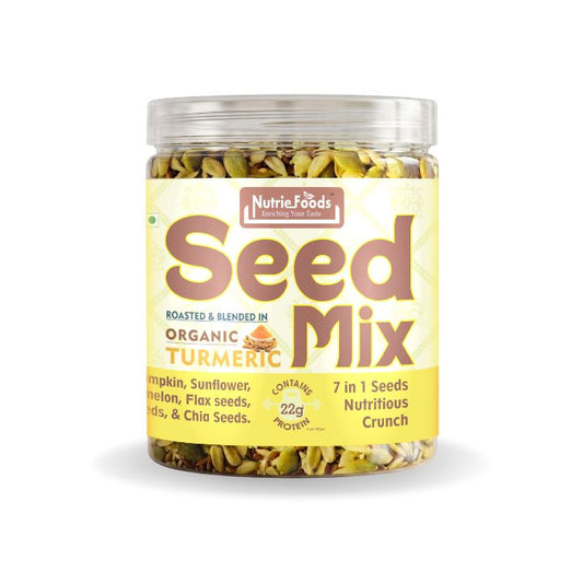 Nutriefoods Nutritious Crunchy Roasted 7 in 1 Seed Mix with Turmeric and Roasted in Himalayan Pink Salt