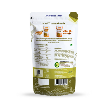 Millet Mix Munch- Pudina, Blend of Jowar, Wheat, and Bajra Flakes (100gm)
