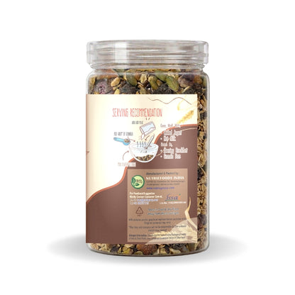 Nutriefoods Energy Booster Oat Meal (Granola) with No Added Sugar Dark Chocolate | Blend of Oats, Berries, Dried Fruits, Nuts, and Seeds (400gm)