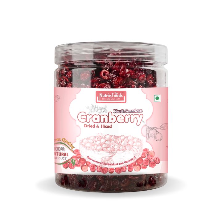 Nutriefoods Premium Sliced Dried Cranberries | Grown and Produced in the USA (250g)