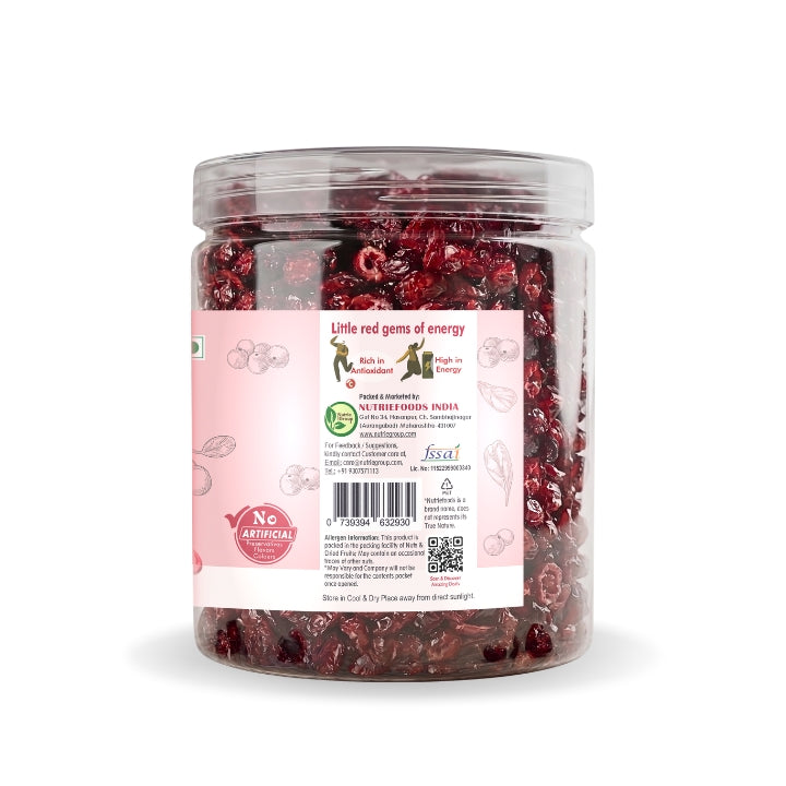 Nutriefoods Premium Sliced Dried Cranberries | Grown and Produced in the USA (250g)