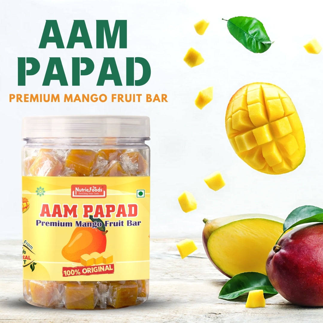 Nutriefoods Aam Papad | 100% Natural Fruit Pulp Candy | Premium Mango Fruit Bar