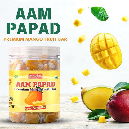 Nutriefoods Aam Papad | 100% Natural Fruit Pulp Candy | Premium Mango Fruit Bar