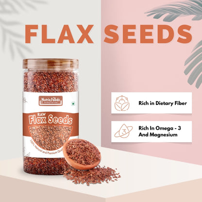 Nutriefoods 100% Raw Premium Pumpkin, Chia, Sunflower, and Flax Seeds Combo (800g)