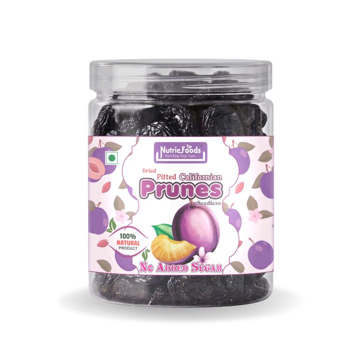 Nutriefoods Premium Dried Pitted Prunes | Vitamin-Rich | 100% Natural Fruit | No Added Additives or Sugar | (250gm)