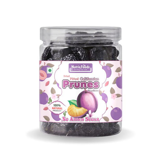 Nutriefoods Premium Dried Pitted Prunes | Vitamin-Rich | 100% Natural Fruit | No Added Additives or Sugar | (250gm)