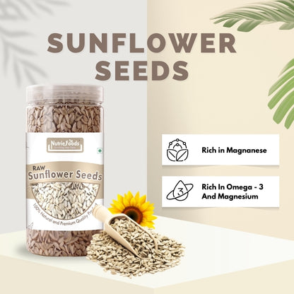 Nutriefoods 100% Raw Premium Pumpkin, Chia, Sunflower, and Flax Seeds Combo (800g)