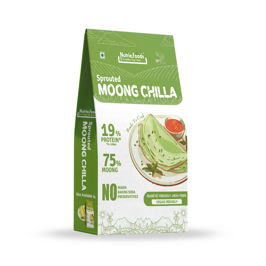 Instant Sprouted Moong Chiila Mix, 0% Maida, 0% Besan, Made with Pure Millets, Kid Friendly (Pack of 1 - 150gm)