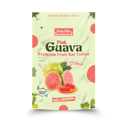 Nutriefoods Pink Guava Toffee | 100% Natural Fruit Candy | Premium Guava Fruit Bar