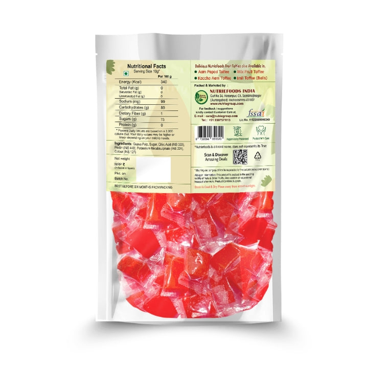 Nutriefoods Pink Guava Toffee | 100% Natural Fruit Candy | Premium Guava Fruit Bar