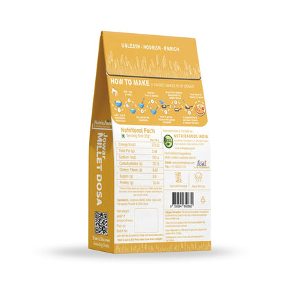 Instant Jowar Millet Dosa Mix, 0% Maida, 0% Besan, Made with Pure Millets, Kid Friendly (Pack of 1 - 200gm)