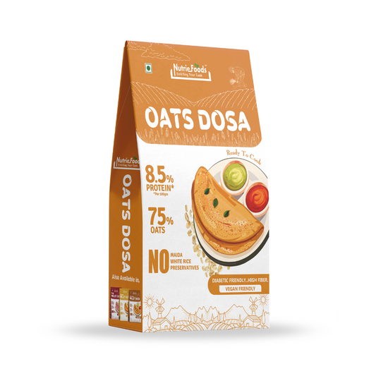 Instant Oats Dosa Mix, 0% Maida, 0% Besan, Made with Pure Millets, Kid Friendly (Pack of 1 - 200gm)
