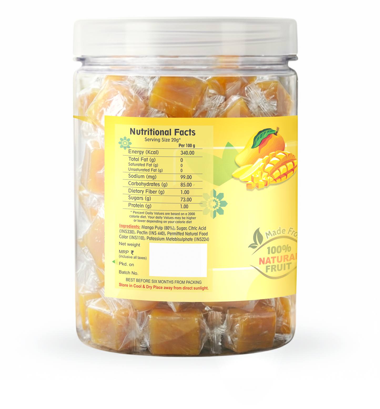 Nutriefoods Aam Papad | 100% Natural Fruit Pulp Candy | Premium Mango Fruit Bar