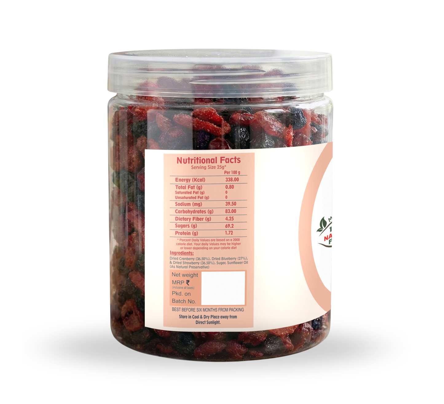 Nutriefoods Antioxidant Trio Berry Mix | Blended with Dried Strawberry, Blueberry and Cranberry