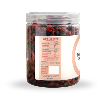 Nutriefoods Antioxidant Trio Berry Mix | Blended with Dried Strawberry, Blueberry and Cranberry