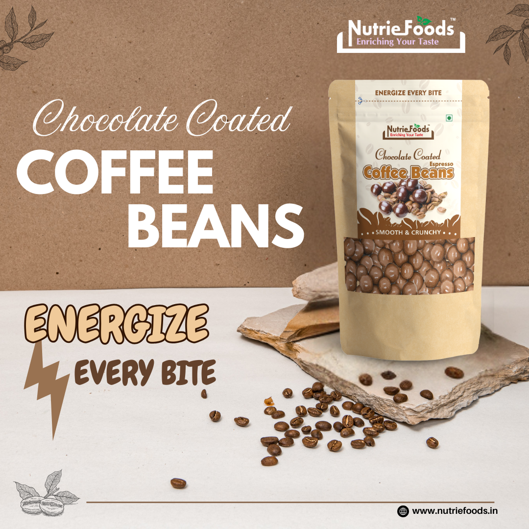 Nutriefoods Premium Chocolate Coated Espresso Coffee Beans | Roasted & Crunchy (100g)