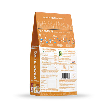 Instant Oats Dosa Mix, 0% Maida, 0% Besan, Made with Pure Millets, Kid Friendly (Pack of 1 - 200gm)