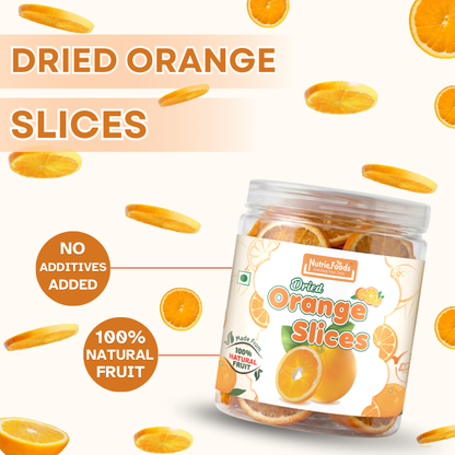 Nutriefoods Premium Dried Orange Slices | Rich in Vitamin C | 100% Natural Orange Bites | No Added Color, Flavors (250gm)