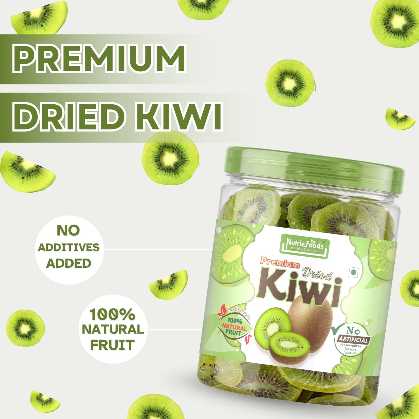 Nutriefoods Dried Kiwi | No added Additives | Excellent Source of Vitamin C (250gm)