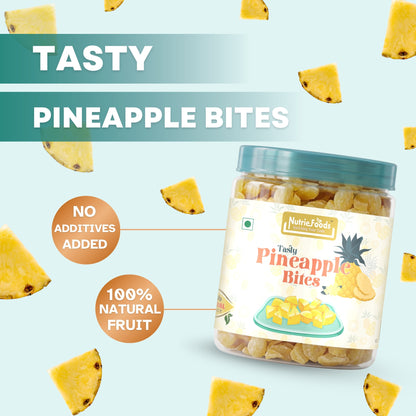 Nutriefoods Tasty Pineapple Bites | Sweet & Sour | 100% Natural, No Additives Added | Pineapple Candy | Original Flavor (250g)