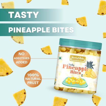 Nutriefoods Tasty Pineapple Bites | Sweet & Sour | 100% Natural, No Additives Added | Pineapple Candy | Original Flavor (250g)