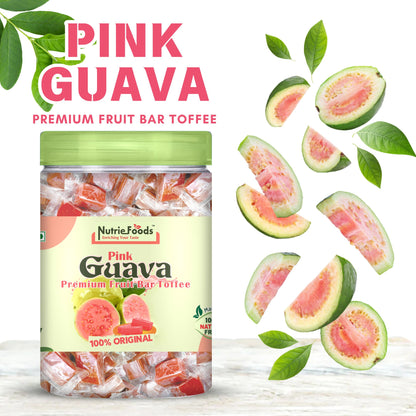 Nutriefoods Pink Guava Toffee | 100% Natural Fruit Candy | Premium Guava Fruit Bar