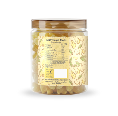Ginger Bites | Ginger Candied Sweet & Mild Spicy Cubes | 100% Natural, No additives added | Original Flavor (250g)