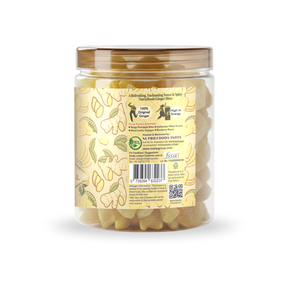 Ginger Bites | Ginger Candied Sweet & Mild Spicy Cubes | 100% Natural, No additives added | Original Flavor (250g)