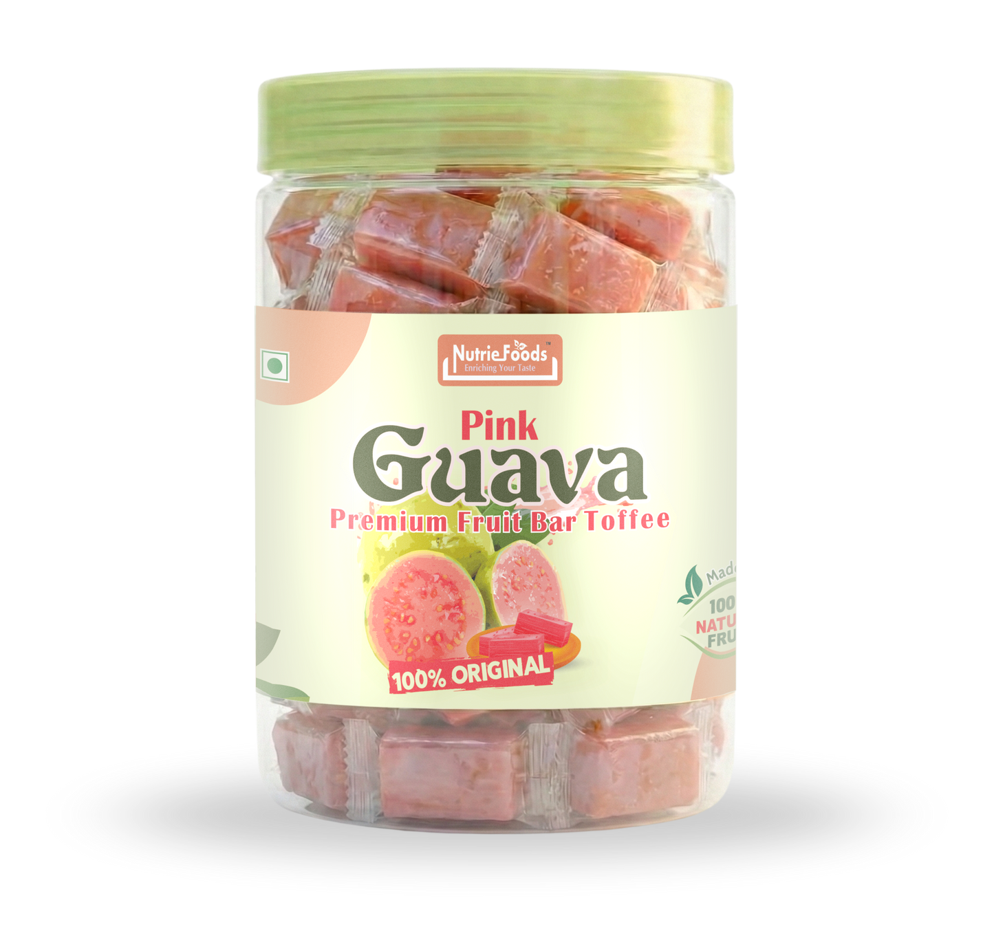 Nutriefoods Pink Guava Toffee | 100% Natural Fruit Candy | Premium Guava Fruit Bar