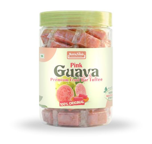 Nutriefoods Pink Guava Toffee | 100% Natural Fruit Candy | Premium Guava Fruit Bar