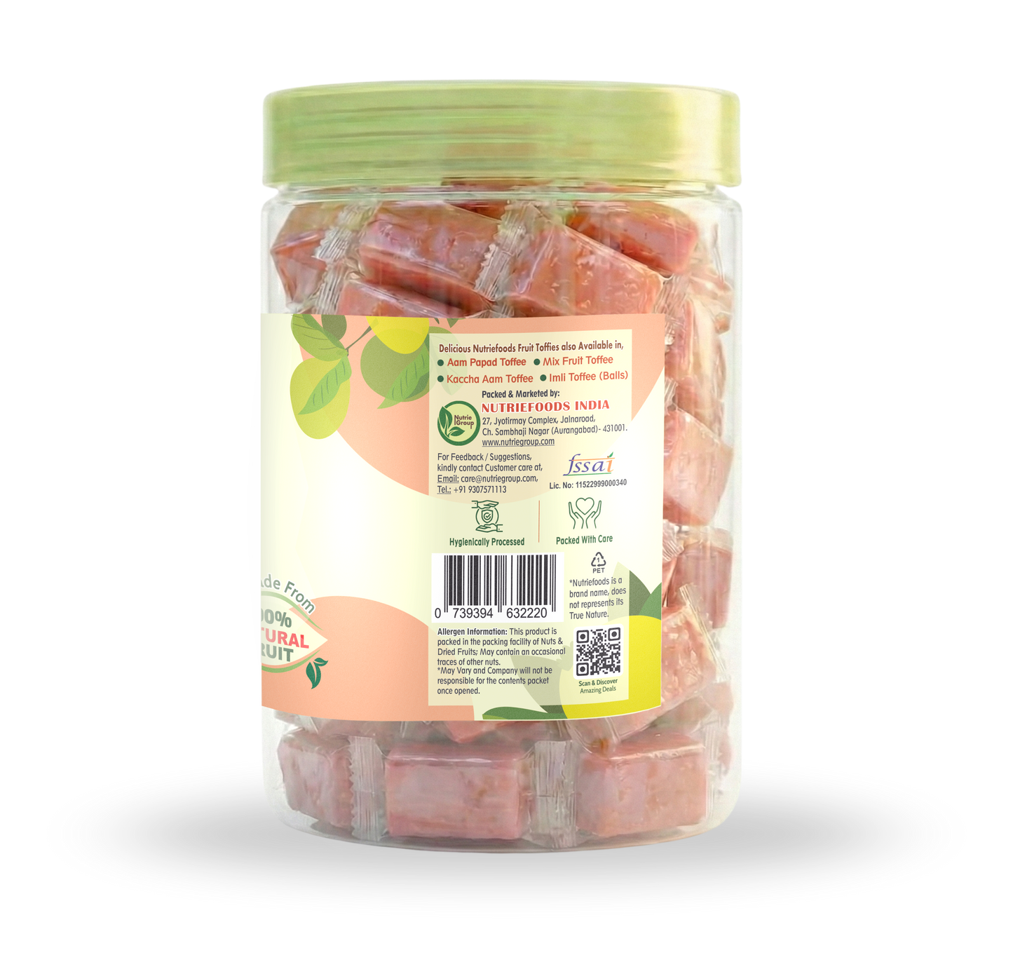 Nutriefoods Pink Guava Toffee | 100% Natural Fruit Candy | Premium Guava Fruit Bar
