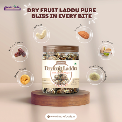 Nutriefoods Dry Fruit Laddu With Anjeer (Figs) And Khajur(Dates) | No Added Sugar (250Gm)