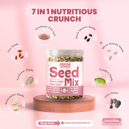 7 in 1 Seed Mix | Roasted in Himalayan Pink Salt | Nutritious, Crunchy & Roasted